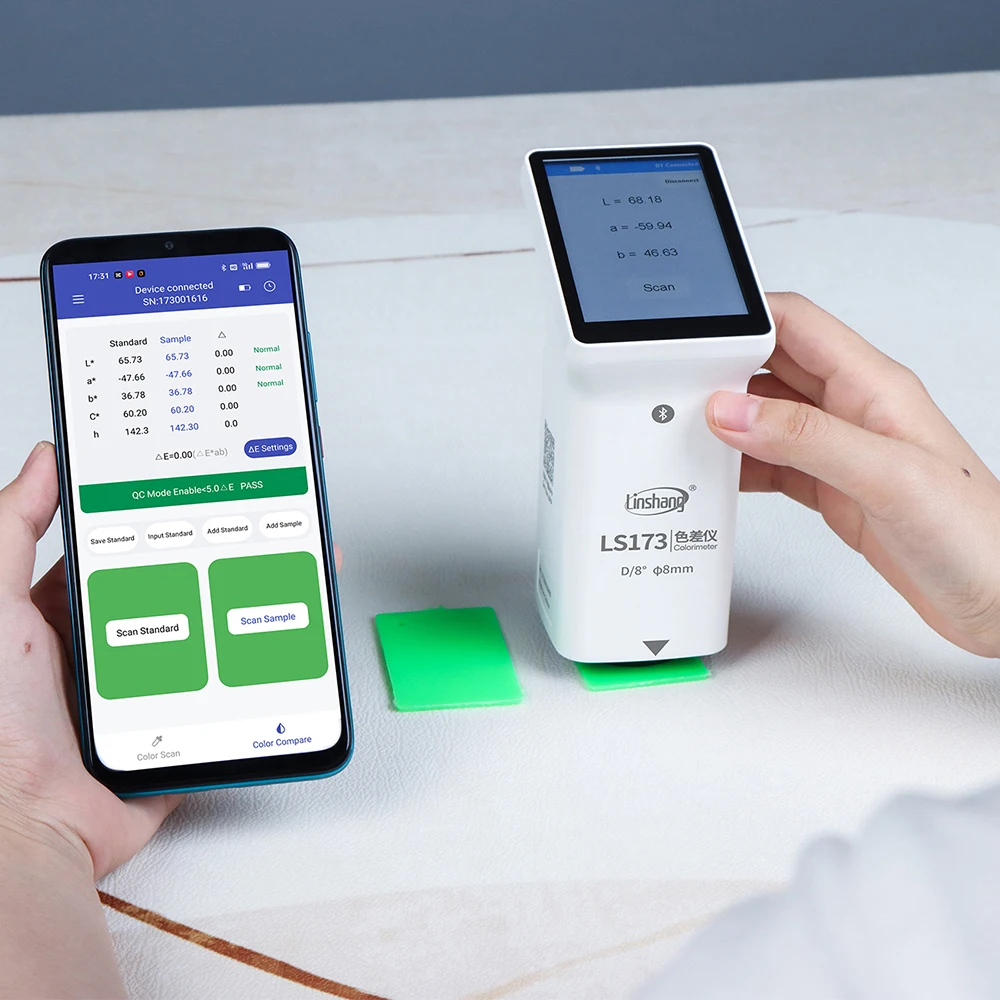 Handheld colorimeter LS173 D/8 touch screen digital colorimeter Δ E * AB Δ E * uv paint plastic color measuring instrument 2