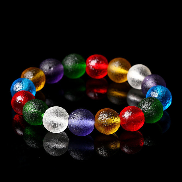 Colorful Meteorite Bracelet Five Elements Bagua Meteorite Bracelet Round Bead Handle Jewelry Bracelet Wholesale