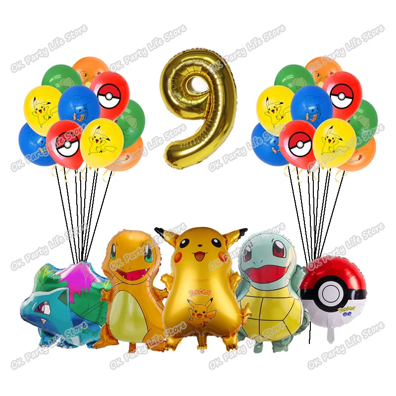 Decoración para fiesta de cumpleaños de Pokémon Pikachu Lightning, nuevo juego de globos, suministros para eventos infantiles, vajilla desechable, pancarta, máscara, fondo