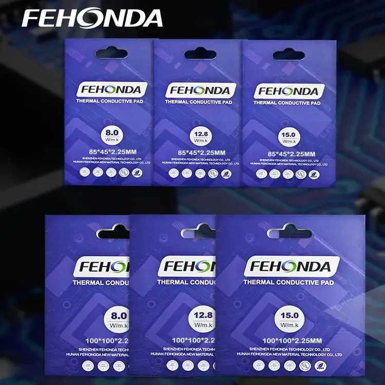 Fehonda Thermal Conductive Pad Soft Custom Silicone Gpu Cpu Rtx4090 0.5 mm 0.75 mm 1.0 mm 1.25 mm 1.5 mm 1.75 mm 2.0 mm 3.0 mm 15w 12w 8w - Imagem 5