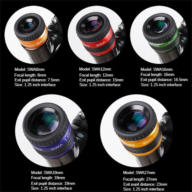 SWA 70 Degree Super Wide-angle High Achromatic 1.25" Metal Eyepiece Professional Astronomical Telescope Accessories 2