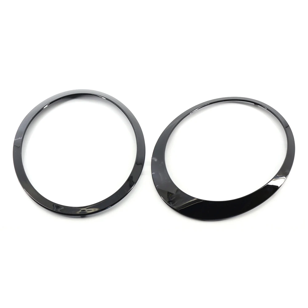 2Pcs For Mini For Cooper R55 R56 R57 R58 2007-2015 Gloss Black Headlight  Ring Bezel Trim Surround Cover Rear Light Frame