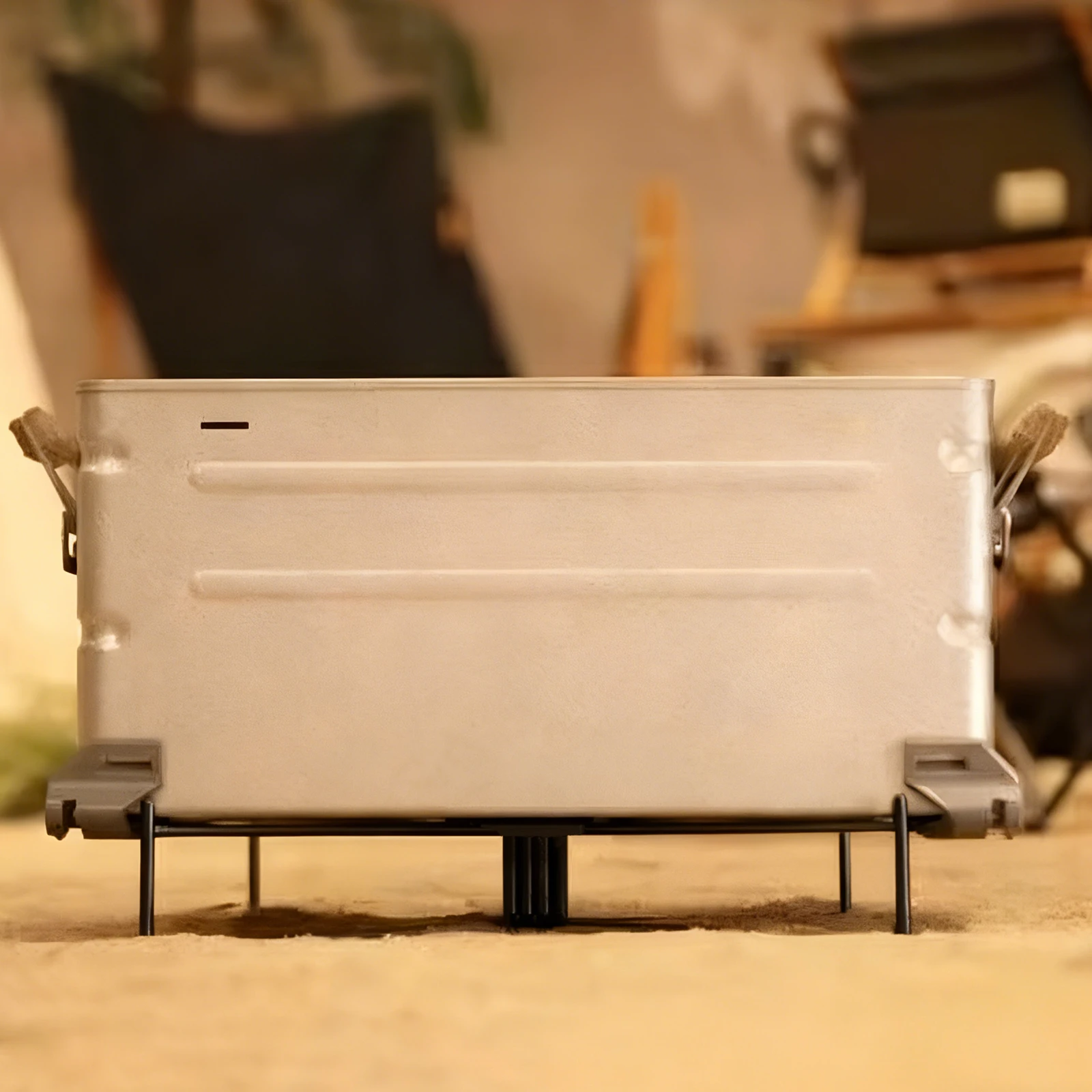 Multifunktionale Camping-Kühlbox mit Klappständer, Aufbewahrungsbox, Platzierungshilfe, Tragbarer Stauraum, Eiskübel-Halter für Camping und Grillen – Detail 7
