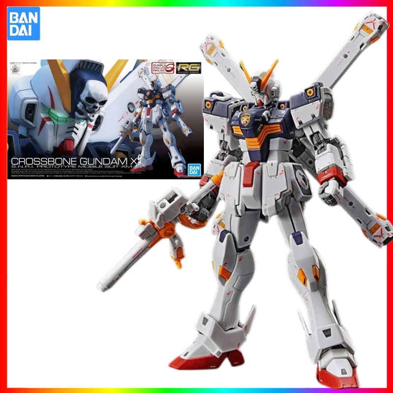 

In Stock Bandai Original RG 1/144 Crossbone Gundam X1 Action Figure Assembly Model Collectible Toys