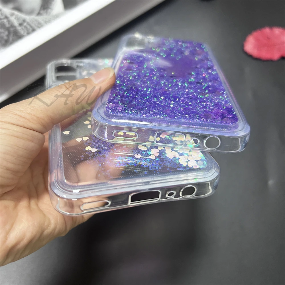 Sparkling Liquid Glitter Quicksand Phone Case with Floating Bling Design