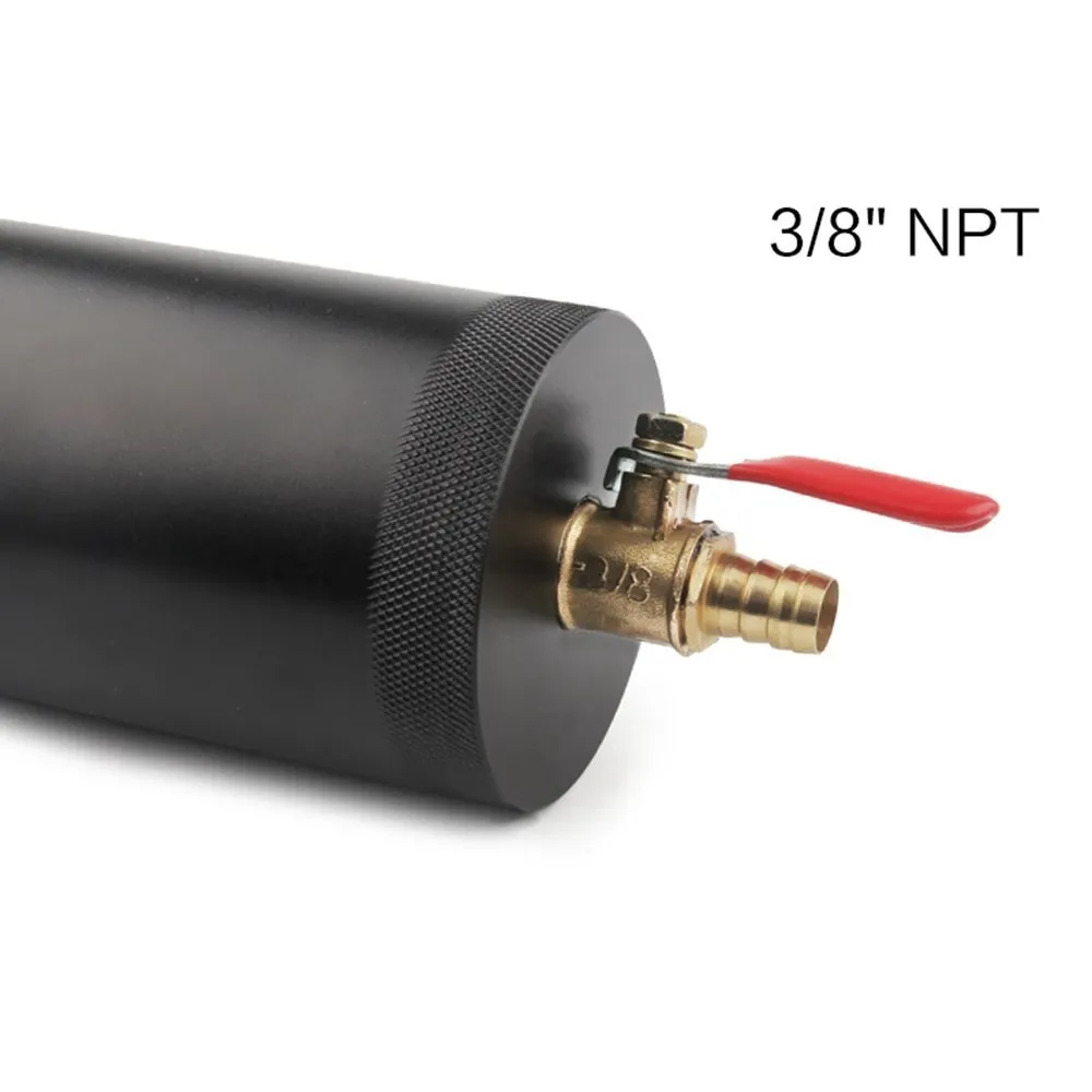 Universal Car Aluminum Baffle Oil Catch Can 2-port Tank Breather Filter Oil Separator