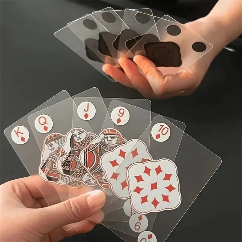 1/2Pcs 방수 투명 PVC 카드 놀이 세트 가족 파티 엔터테인먼트를위한 창의적이고 내구성이 뛰어난 플라스틱 포커 카드 게임