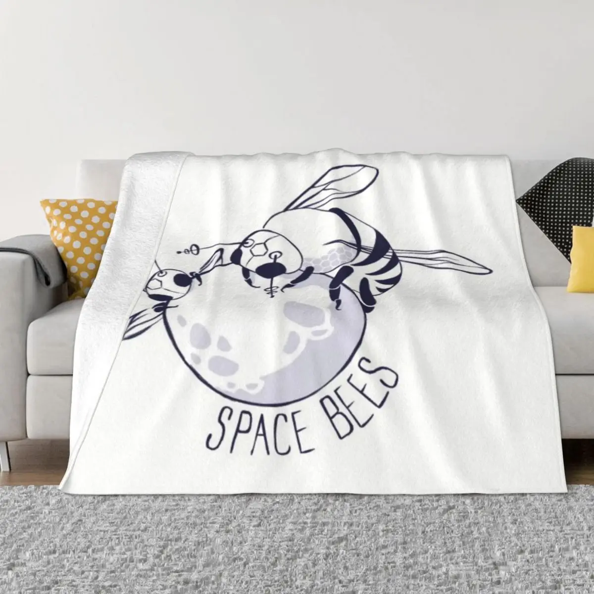 

TSCOSI Space Bees Soft Micro Fleece Blanket Modern Comfortable For Bedroom Multi Styles