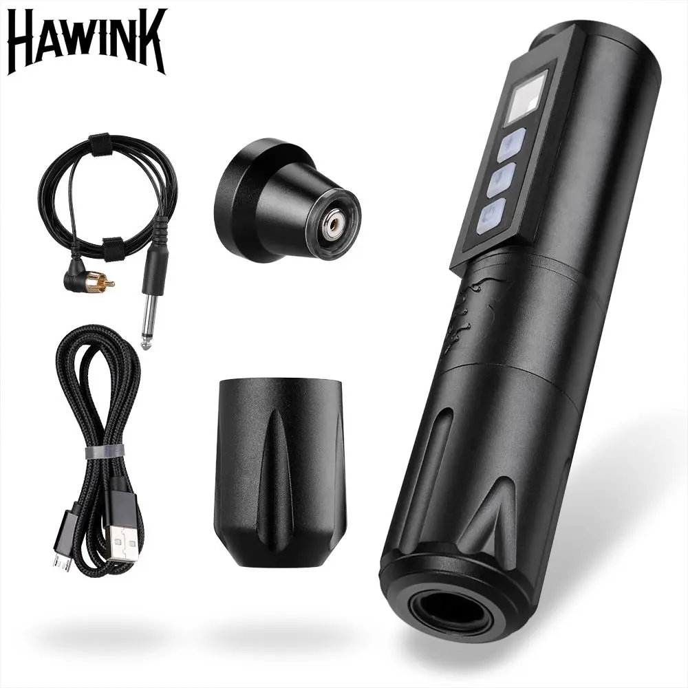 

Ручка для татуировки HAWINK, Перманентный макияж, цифровой ЖК-дисплей, магнитное поглощение, Беспроводная Машинка для татуировки