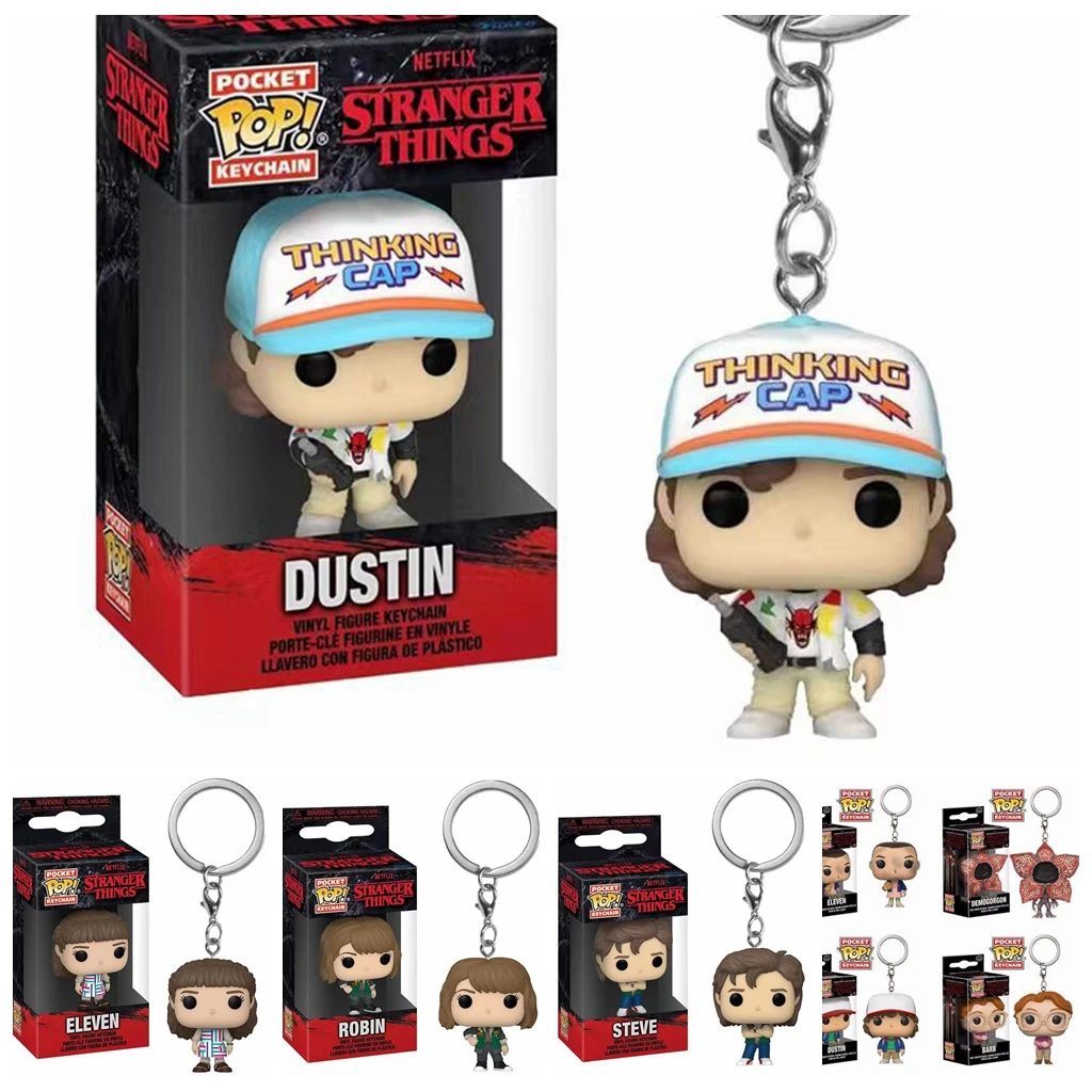 thumbnail image 2 of Funko POP NEW Arrive Llavero ELEVEN Demogorgon DUSTIN Barb Steve Robin Llavero Juguete Figura de vinilo Modelo Juguetes para niños, 2 of 5