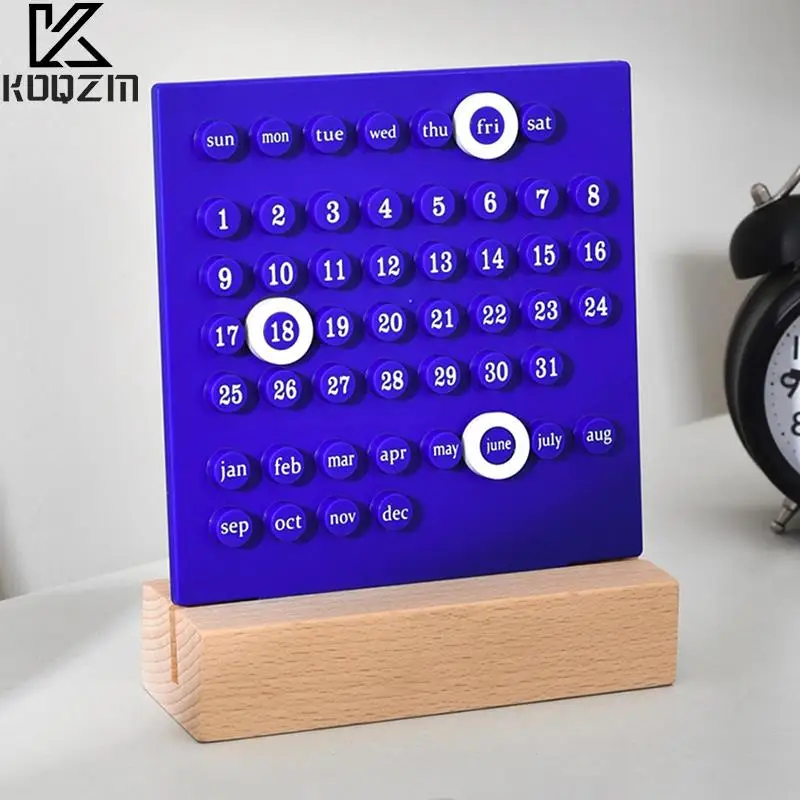 Calendrier de table permanent créatif manuel acrylique calendrier de bureau  anneaux date enregistrement fait main calendrier de bureau avec base en