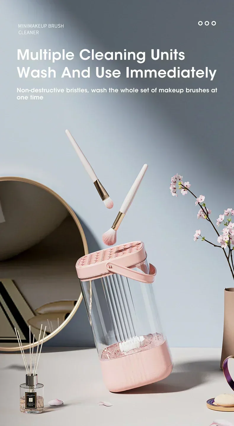 Description Picture 4 of item3 In 1 USB Electric Makeup Brush Cleaner Portable Makeup Brushes Lazy Cleaning Brush Tool Automatic Makeup Brush Cleaning