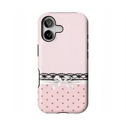 Luxury Double - Layer Back Cover with Stripe Dots Design by Miss Angel for iPhone 14 Plus (FLR - RS76569A1)