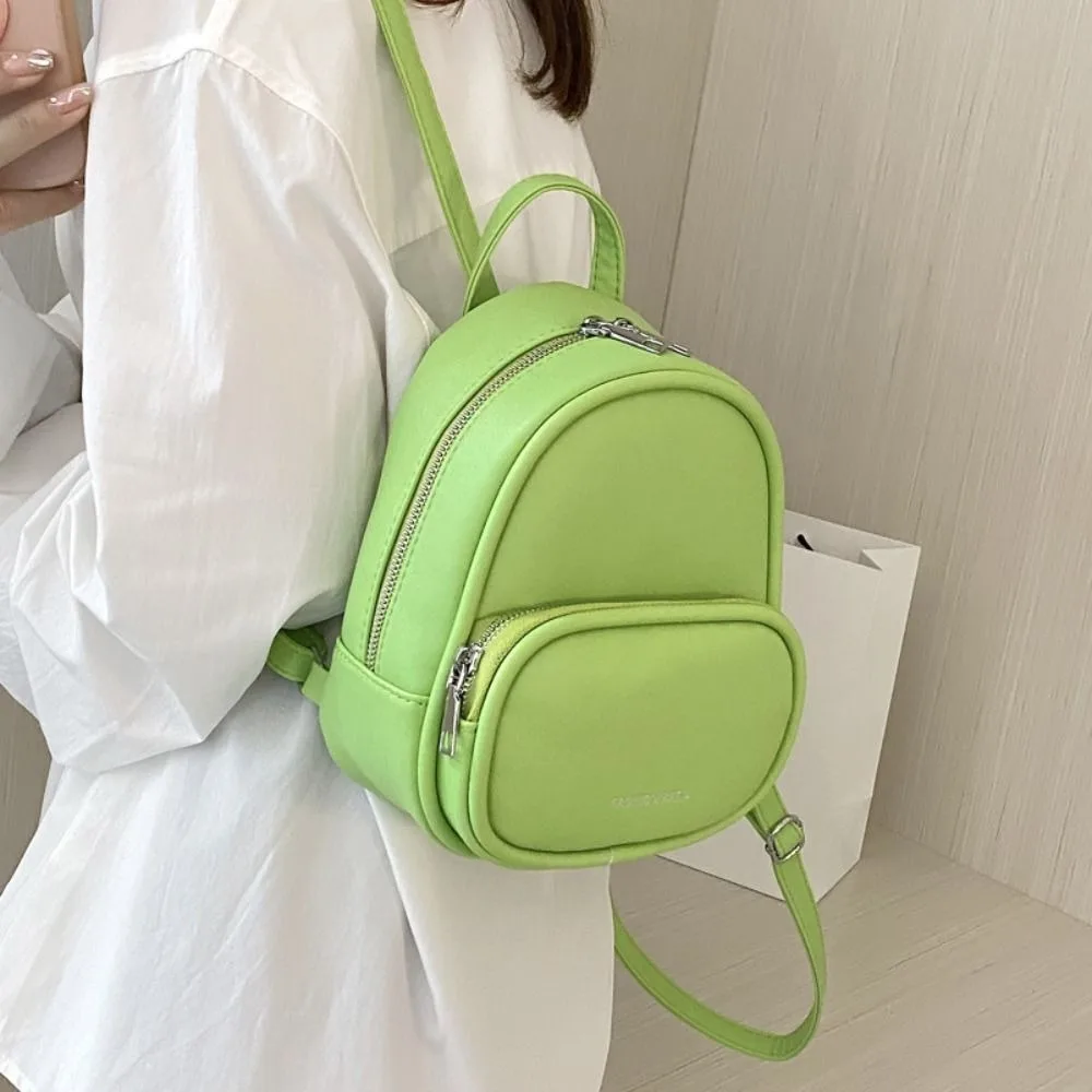

Candy Color Women's Backpack New Multi-Function Pu Leather Mini Backpack Square Shoulder Bag Girls