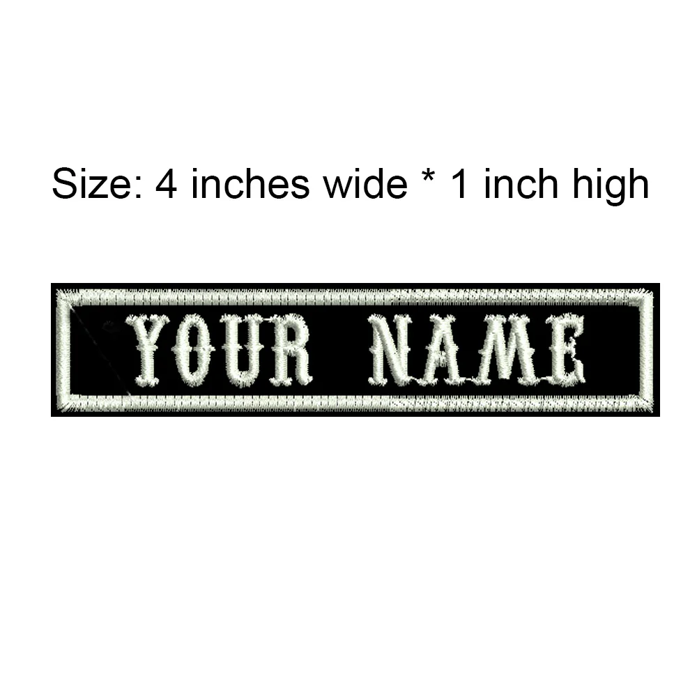 Embroidery Patch 4 Inches Wide Name Small Tag Iron On Sew On Clothing For Left Chest