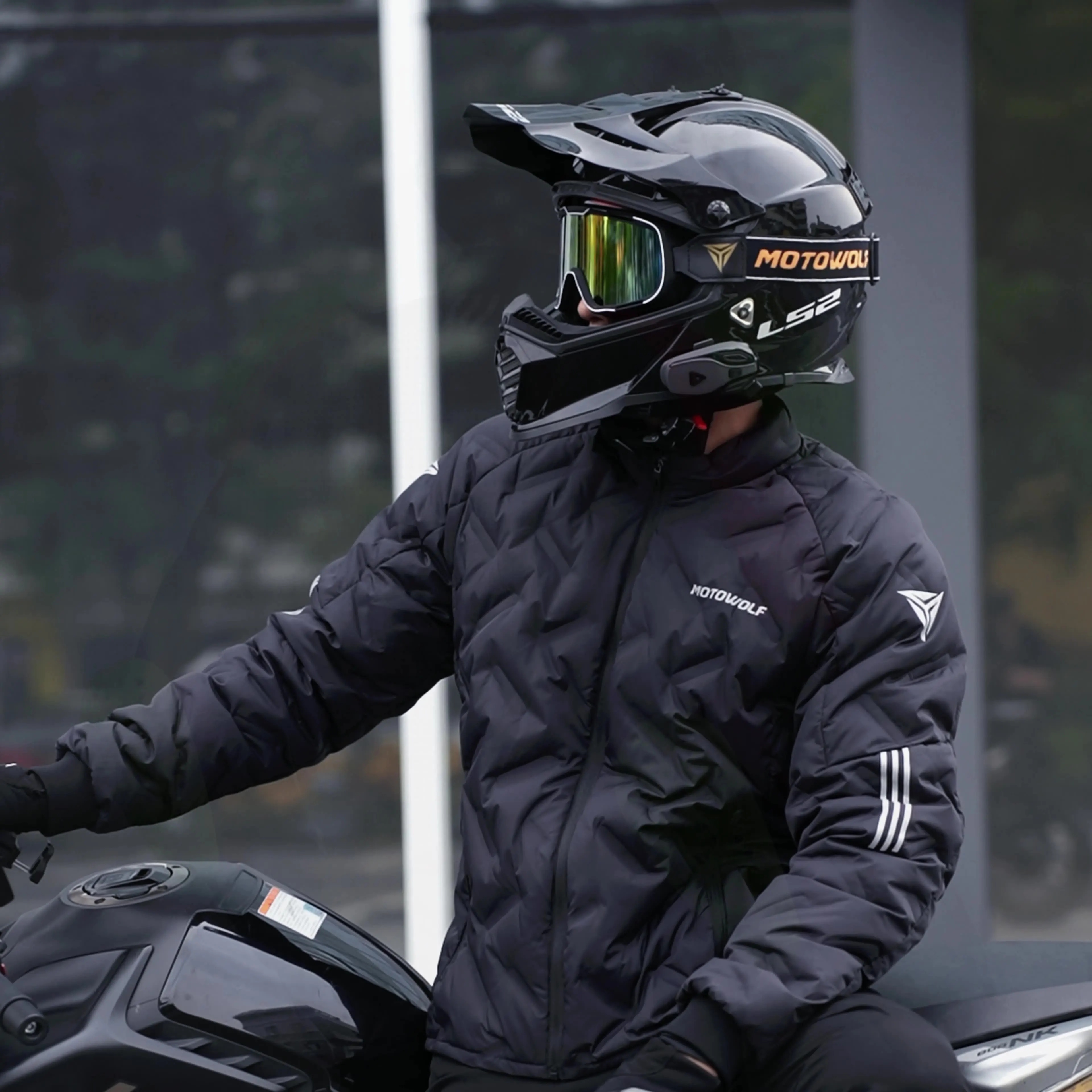 오토바이 재킷 겨울 방수 화이트 덕다운 재킷 내장형 CE 보호 장비 라이딩 따뜻한 오토바이 라이딩 코트