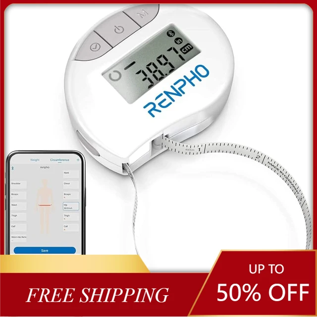 Smart Tape Measure Body with App - RENPHO Bluetooth Measuring Tapes for  Body Measuring, Weight Loss, Muscle