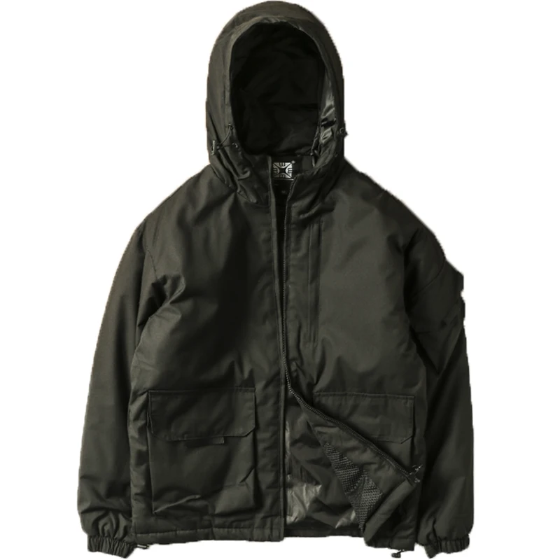 Loose Fit Men's Casual Hooded Jaet Cotton Workwear Faion Urban Sle Youth Regular Length Zipper Pure Color Autumn Winter