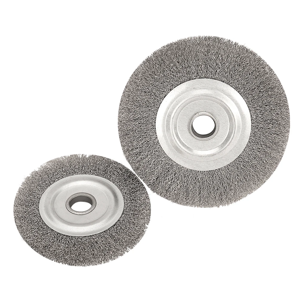 75-300mm Stahlbürste 0,15mm Drahtbürste Rund für Schleifmaschine Entgratungswerkzeug Reinigung Rost Polieradapter – Detail 14