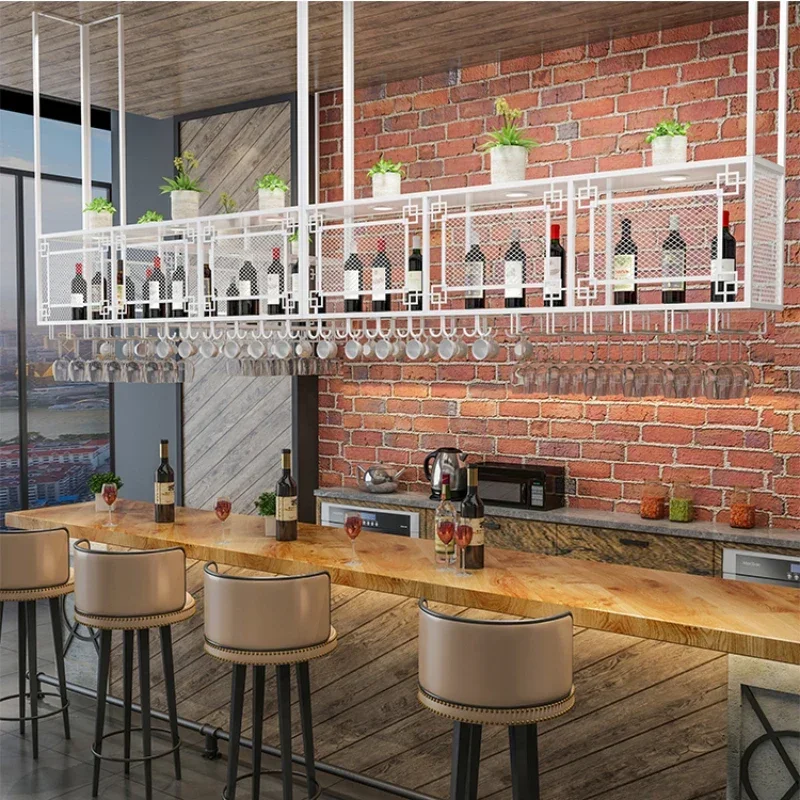 Bar Shelf Mini Wine Storage Cabinet Corner Drink Showcase Wall Botellero Vino Coffee Organizer Club Metal Whisky Home Furniture