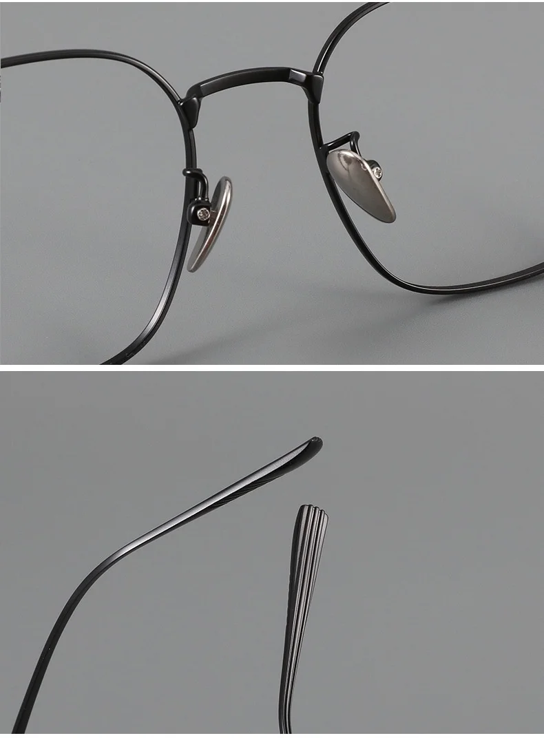 Brillengestell aus reinem Titan, Business-Polygonal, quadratisch, Herren-Brillengestell, ultraleichte optische Brillen für Herren 19013 – Detail 12