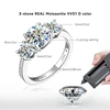 Anziw 3-stone Real 3.6CT Moissanite Wedding Rings for Women 100% S925 Silver Engagement Promise Band Fine Accessories Jewelry 5