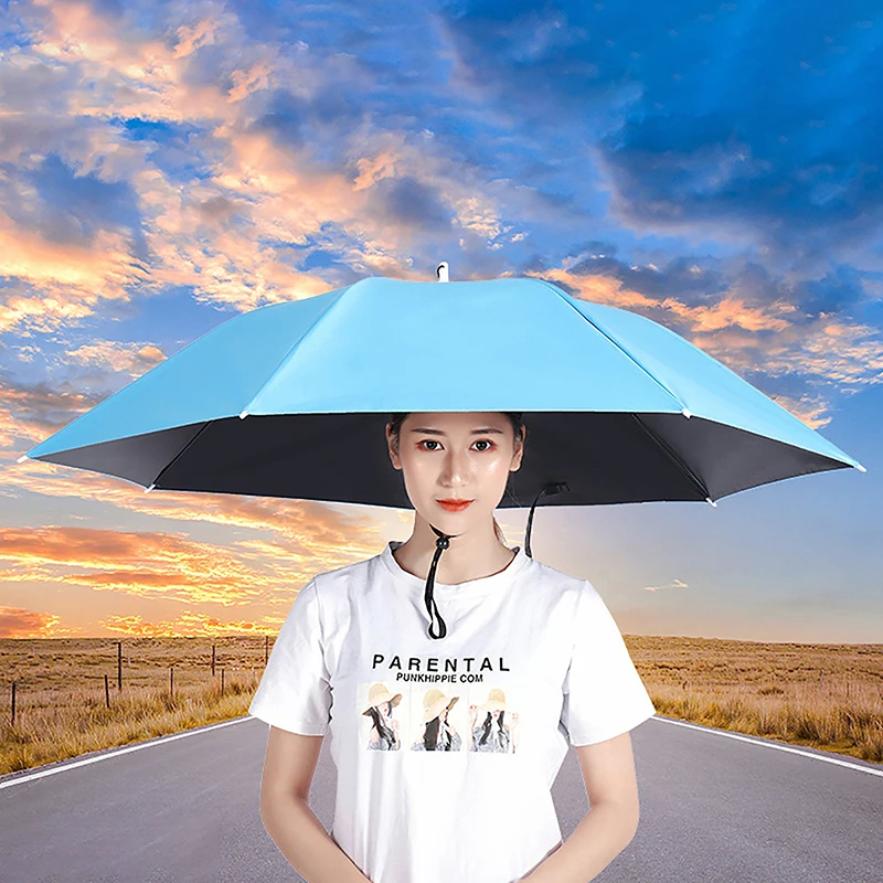 69/77/95cm Outdoor Portable Rain Umbrella Hat Foldable Fishing