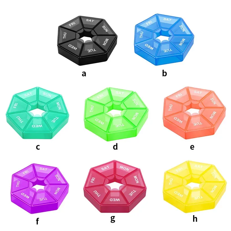 1/5pcs 7 Grids Pill Case Plastic 7 Days Candy Box Portable Storage Tablet Holder Travel Organizer Dispenser Container