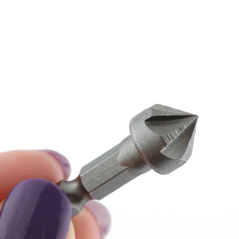 Countersink Drill Bit 6 Flute 90 Degree Point Angle Chamfer Cutting Woodworking Tool