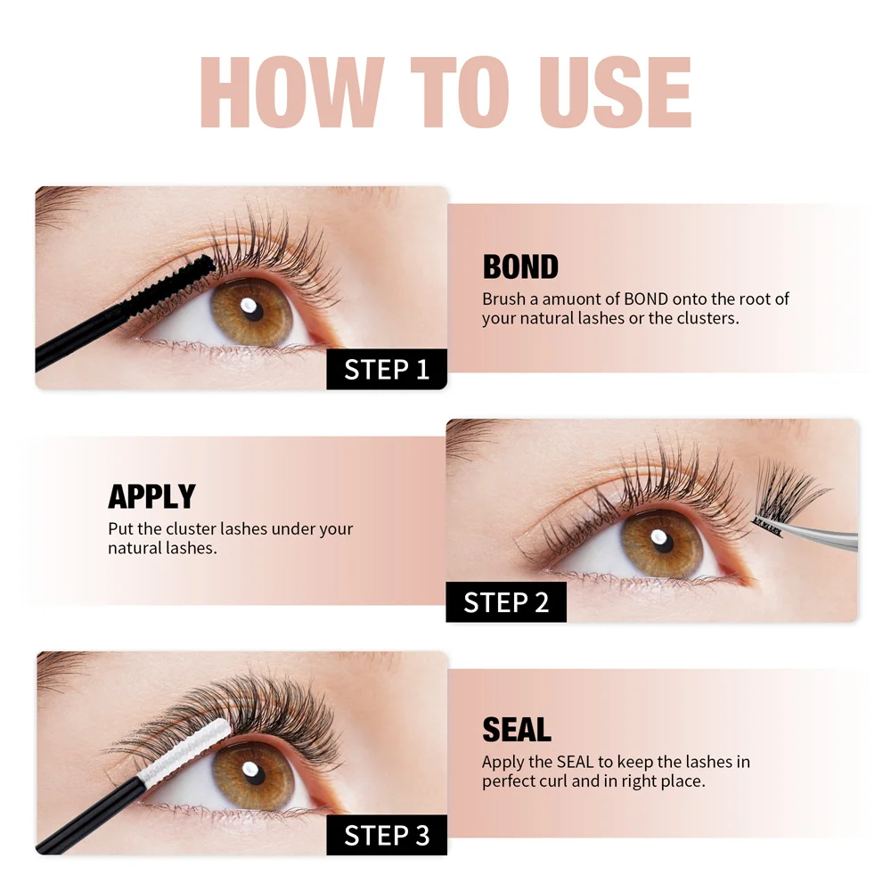 GEMERRY 10ml 2in1 Lash Bond&Seal Cluster Lash Glue for DIY Eyelash Extension Long Retention Waterproof Glue for Lash Clusters 6