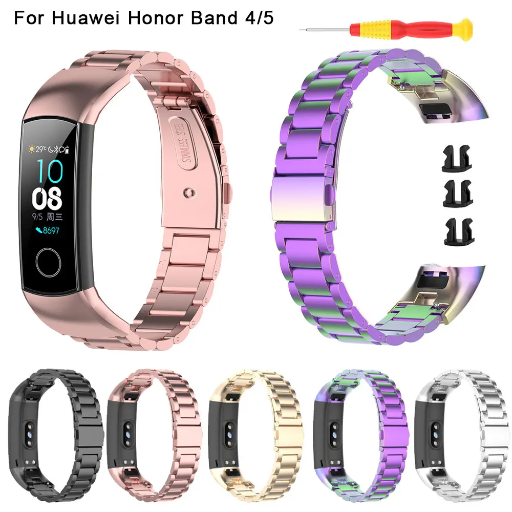 vhbw cinturino di ricambio compatibile con Huawei Honor Band 4 CRS-B19 smartwatch - 23 cm acciaio inox nero