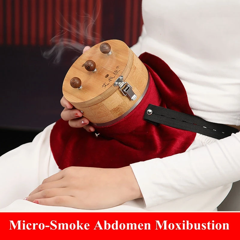 Magnetic Moxibustion Box Abdominal Massager Micro-Smoke Bamboo Moxa Therapy Burner Warm Palace Waist Pain Relief Health Care