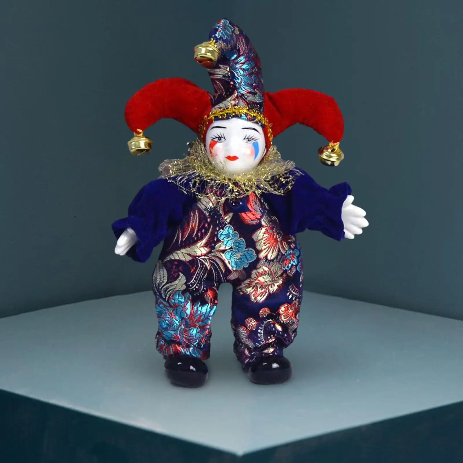 

Clown Doll Antique Doll Painted Face Home Display 7.87'' Jester Doll for Souvenirs Party Favor Festival Birthday Arts Crafts