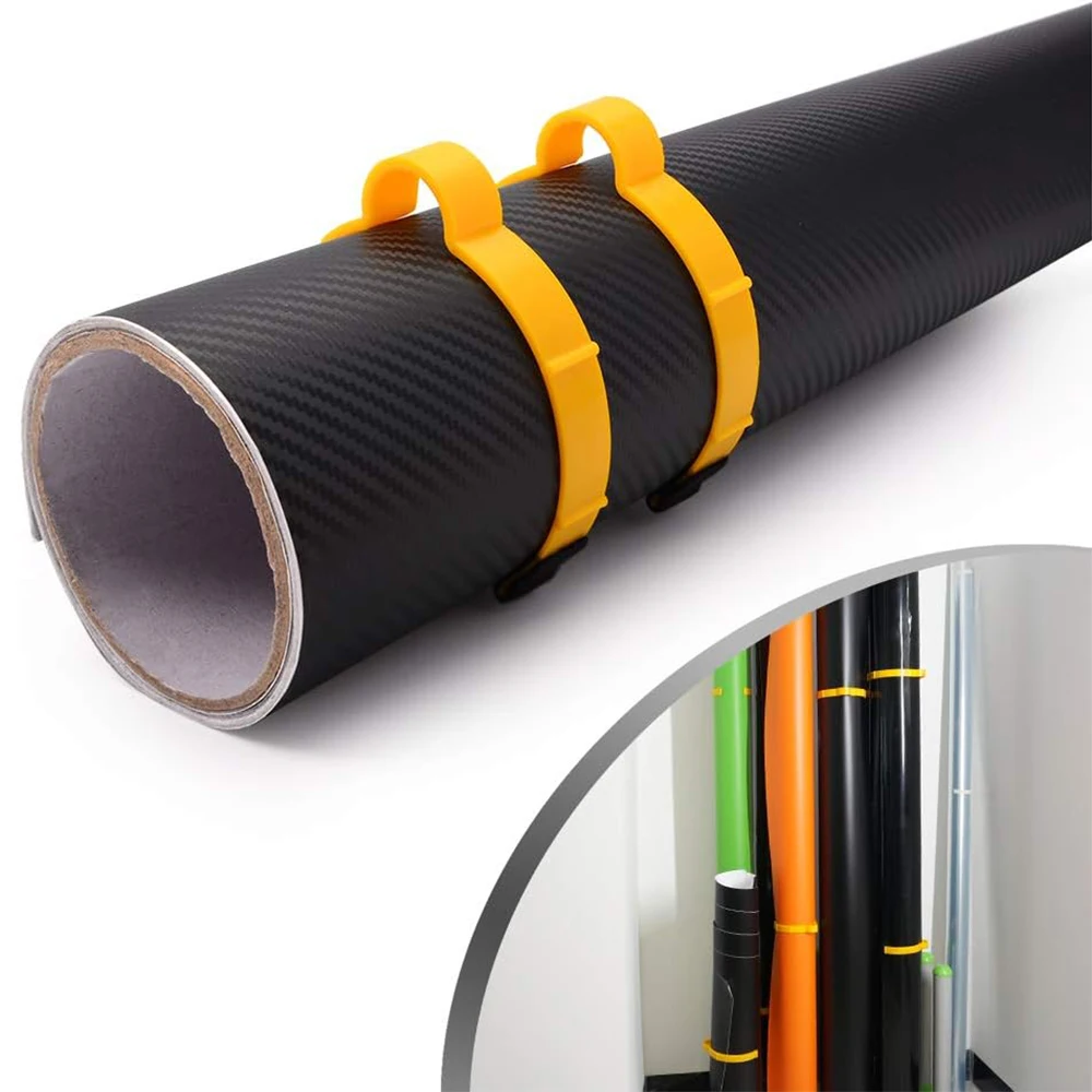 FOSHIO Tinted Film Rolls Clips Carbon Fiber Wrapping Car Vinyl Sheet Decals Fastener Plastic Clamp Ring Fixer Tools 4pcs 2 Sizes