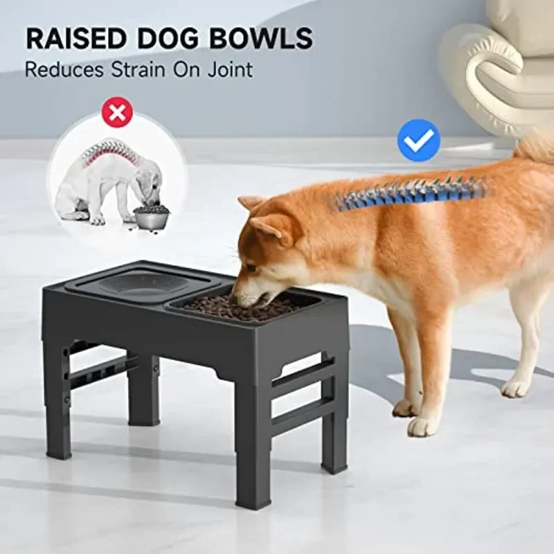

Small Adjustable Dog Dogs Large Non-spill Medium Elevated Water And With for Slow Feeder Bowl Raised