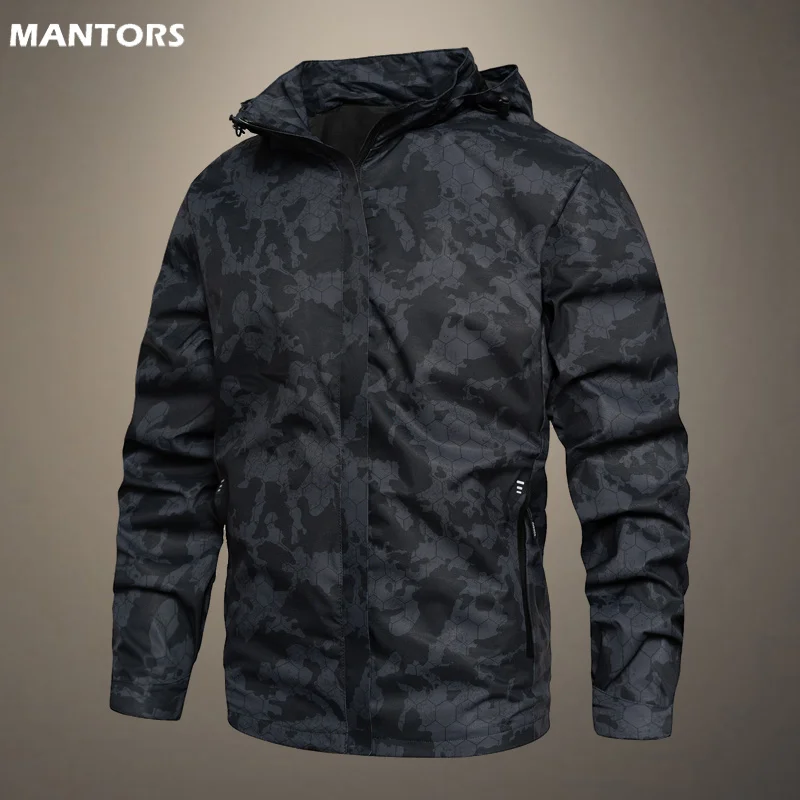 

Mens Bomber Jacket Spring Autumn Hooded Jacket Men Outerwear Casual Long Sleeve Jackes Waterproof Camo Coats Mens Clothing 5XL