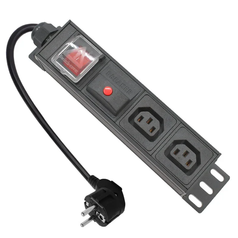 Сетевой стеллаж PDU, удлинитель из алюминиевого сплава, 2 выхода C13 с защитой от перегрузки, 2 м