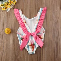 Toddler Girls Swimsuit For Kids 1-4 Year Striped Swimwear Swimming Children Backless Bikini Newborn Baby One Piece Bathing Suit 2