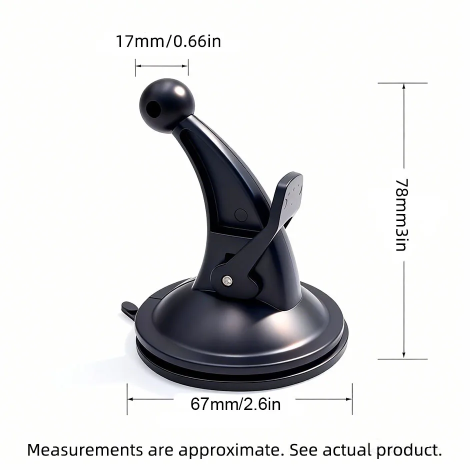 17mm/0.66인치 볼 헤드 흡착 컵 마운트 홀더 브래킷 지지대 윈드스크린 대시보드 차량용 휴대폰 가민 GPS 네비게이터용