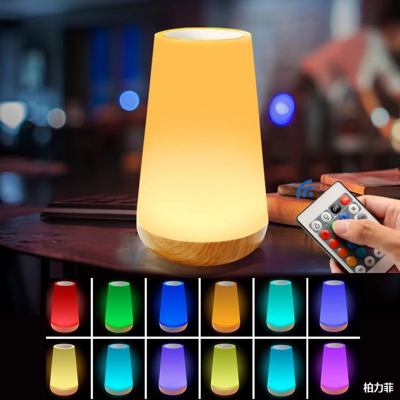 Portable 13 Color Changing Night Light RGB Remote Control Touch