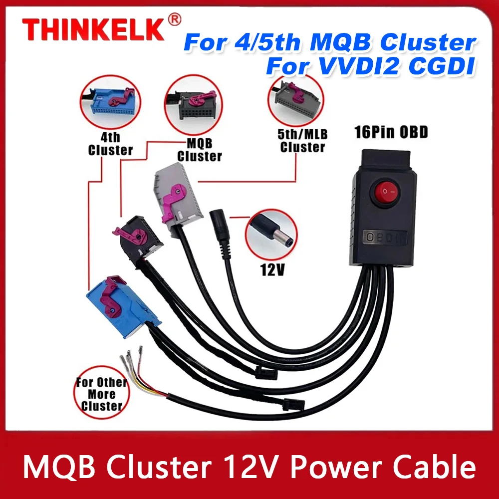 

New MQB Cluster 12V Power Cable 4th ID48 Key Program Cable 5th Cluster Cable NEC35XX Cable MQB48 Instrument Cable for VVDI2 CGDI