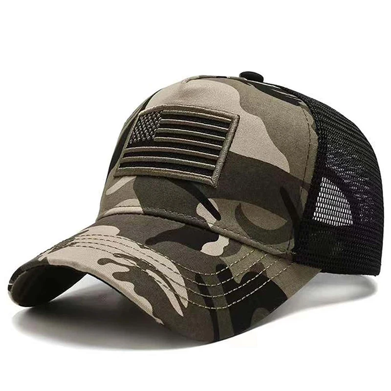 Fashion American Flag Embroidery Baseball Net Caps Spring and Summer Outdoor Adjustable Casual Hats Sunscreen Hat Sports & Entertainment