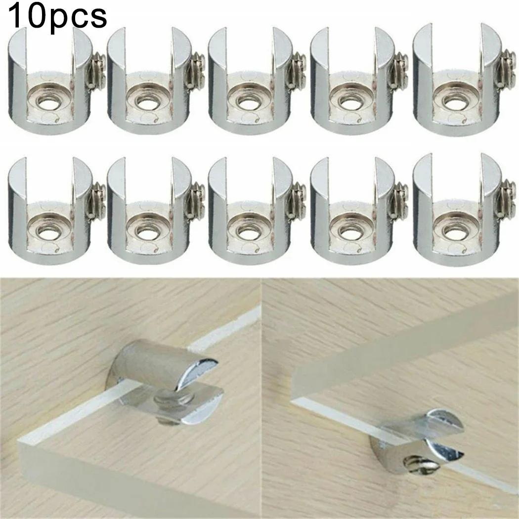 Description Picture 2 of item10pcs Zinc Alloy Glass Shelf Support Clamp Brackets Clip Polished Chrome Shelves For Barhroom Mirror Tight Hardware Parts 6-12mm