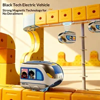Magic Transforming Magnetic Cube Track Building Blocks Electromagnetic Anti-Gravity High-Speed Railway Model Toy Vehicle