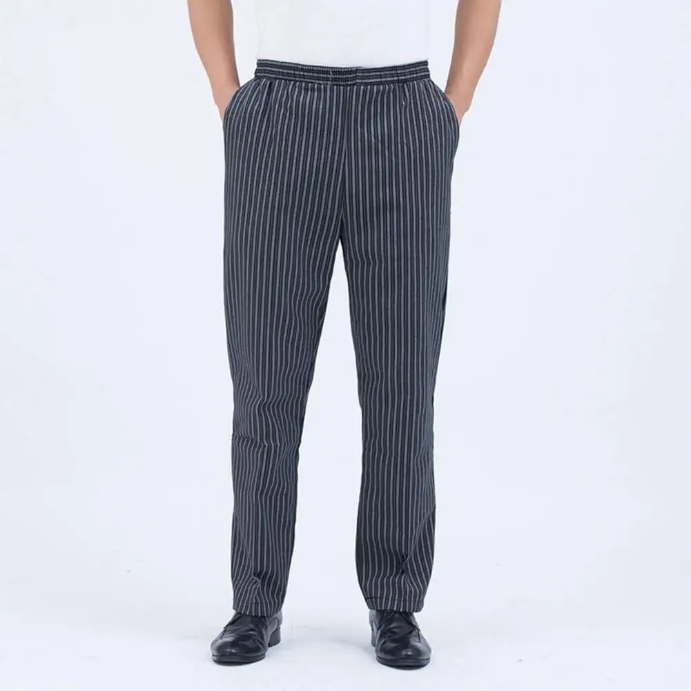 Chef Pants Chef Pants Unisex Loose Elastic Waist Soft Breathable Pockets Stretchy Service Cook Restaurant Uniform Waiter Secure Trousers