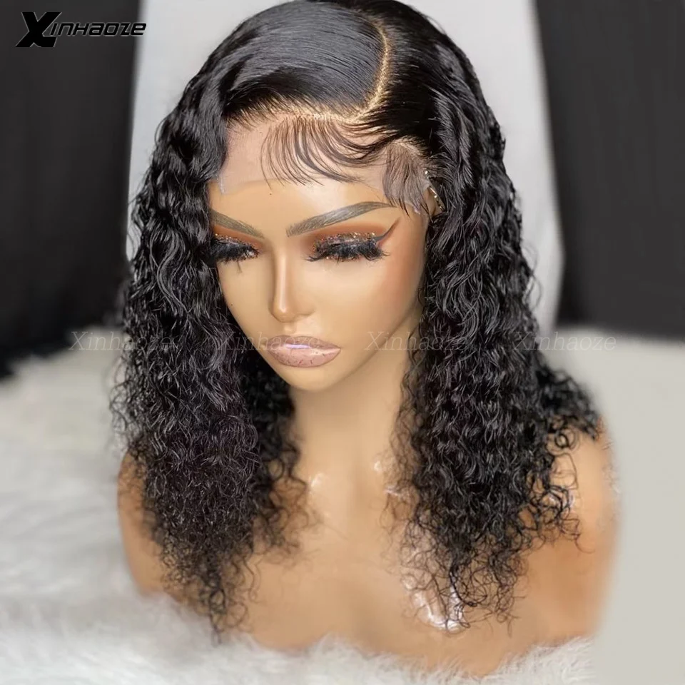 

Deep Curly Bob 13x6 Lace Front Wig Brazilian Human Hair With Baby Hair Short Bob Wig Silk Top Wigs For Women Deep Wave Wig