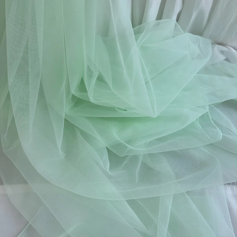 Green Series Soft Tulle Fabric for Elegant Wedding Decorations and Stylish Crafts