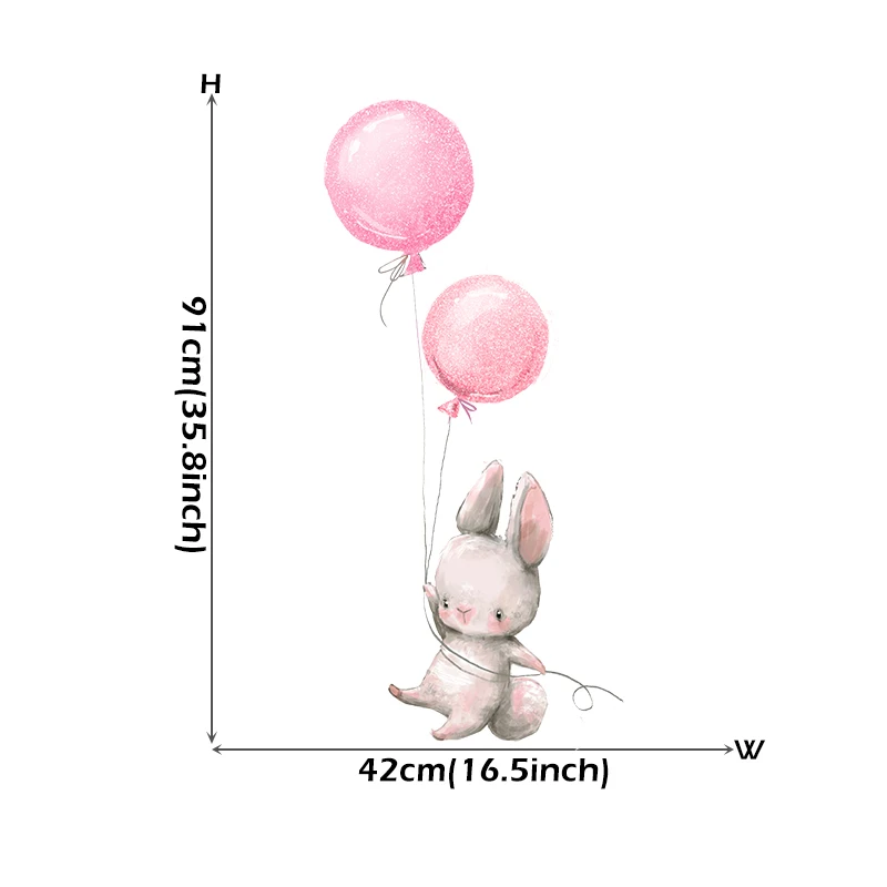 Cartoon Pink Baby Elephant Wall Stickers Hot Air Balloon Wall Decals Baby Nursery Decorative Stickers Moon and Stars for Girl Wall Stickers discount Wall Stickers