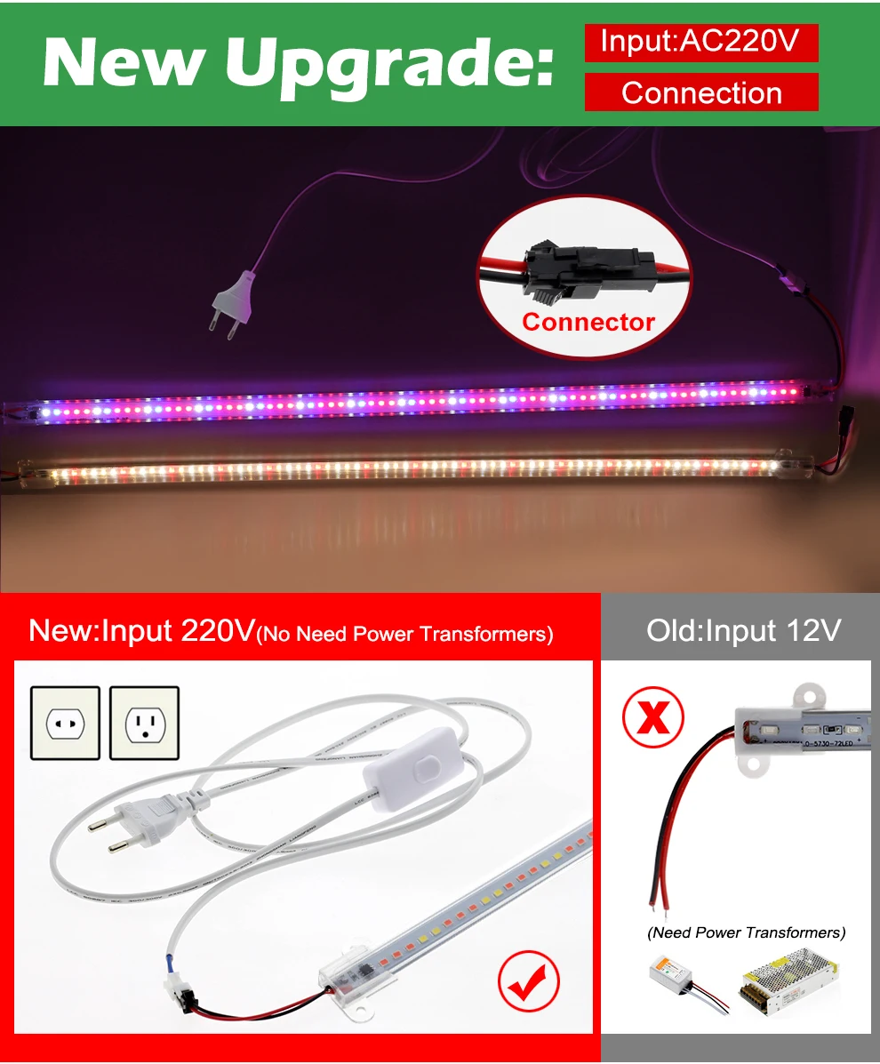 AC220V LED Grow Light 75leds LED Plant Light Bar