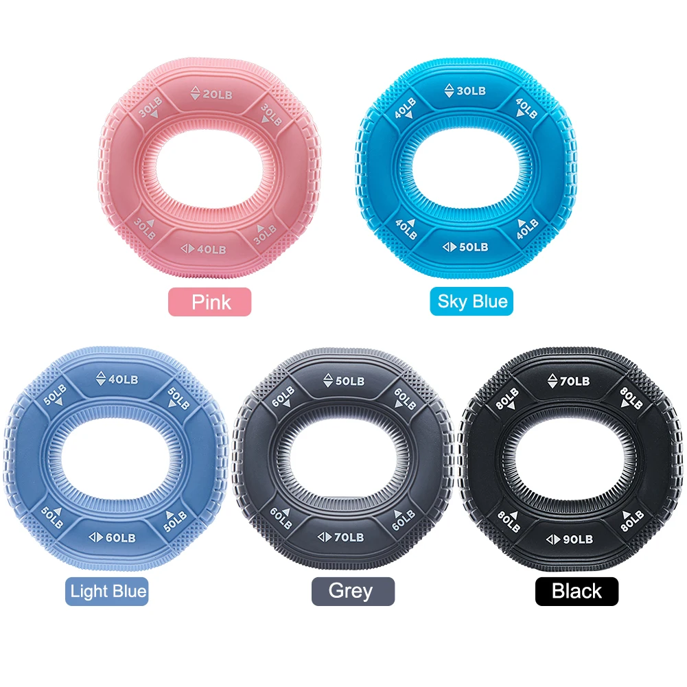 Silicone Adjustable 20-90LB Hand Grip Ring Strength Trainer Gym Finger Forearms Exercise Hand Gripper Carpal Expander Grip Tok hand strengthener,finger trainer,finger strength trainer,forearm exerciser,hand grip trainers,hand grip exerciser,hand exerciser,hand trainer